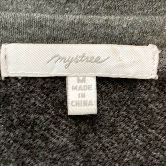 Mystree Asymmetric Zip Jacket Ruffle Accent Sz M Gray #53B - Picture 9 of 10